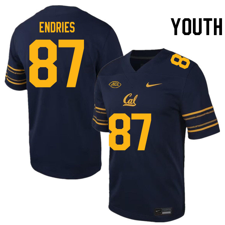 Youth #87 Jack Endries California Golden Bears ACC Conference College Football Jerseys Stitched Sale